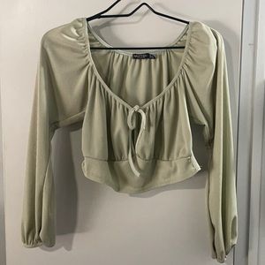 Nasty Gal light green crop top, size 10